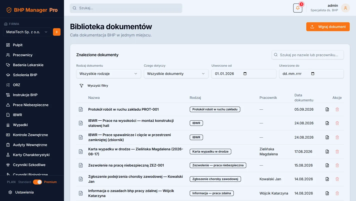 Biblioteka gotowych dokumentów PDF